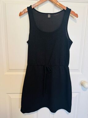 SHEIN Black Ribbed Knit Tank Dress